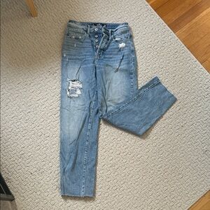 Hollister Women's Straight Leg Jeans - Light Blue